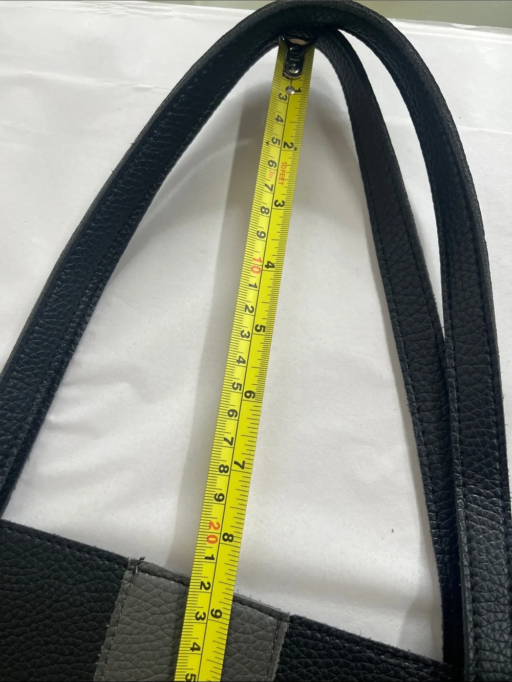 Vince Camuto Black Grey Luck Tote Bag approx 17” x 11” Great Condition
